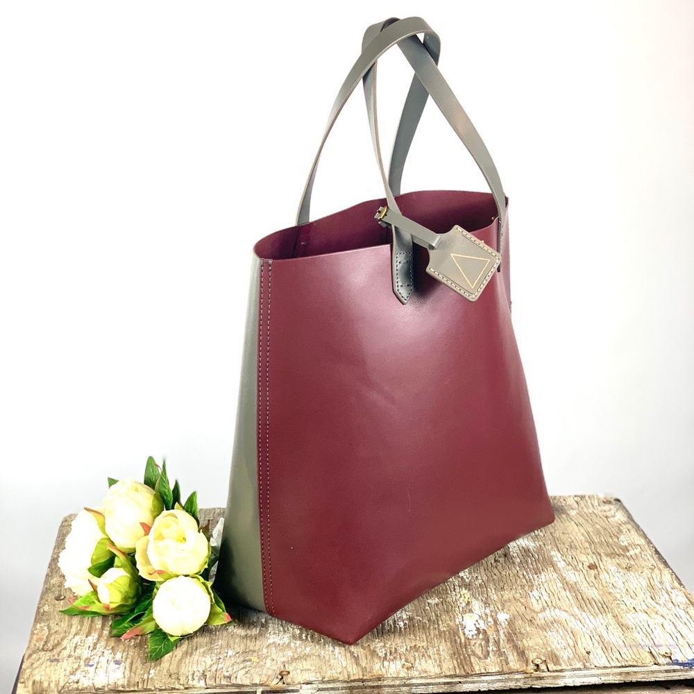 Kelsi Dagger Leather Commuter Tote Oxblood
